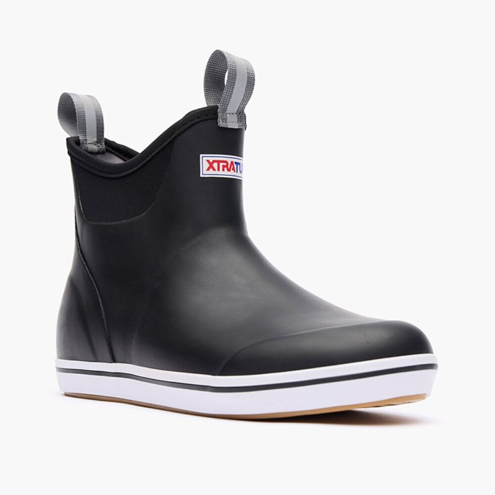 Mens Xtratuf 6 Inch Ankle Deck Boot - Black Waterproof size 9